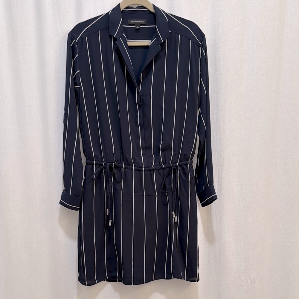 Banana Republic Navy Striped Syphon Dress
